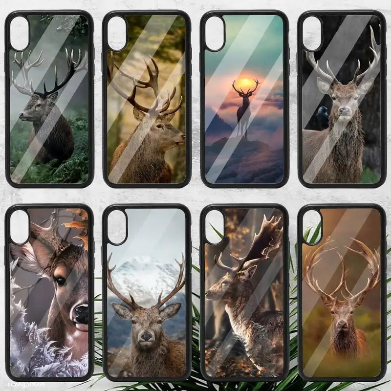 

Deer animal Phone Case PC for iPhone 11 12 13 pro XS MAX 8 7 6 6S Plus X XR Luxury shell funda