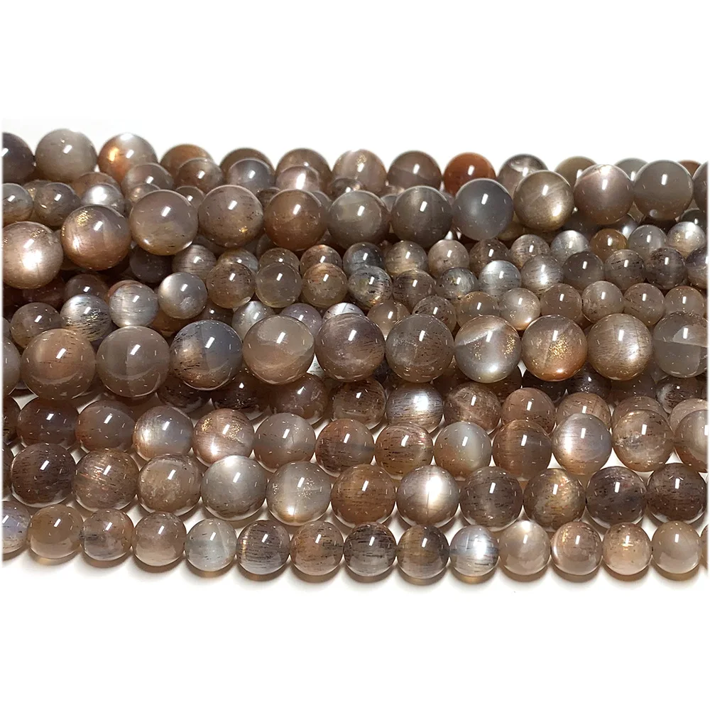 Veemake натуральные круглые бусины россыпью цвет: серый черный золотой 08085