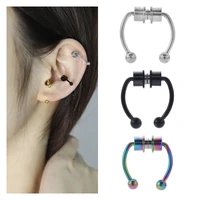 2022 fashion magnet ear cuff non piercing ear clip earrings for women men fake cartilage earring cuff nasal piercing jewelry