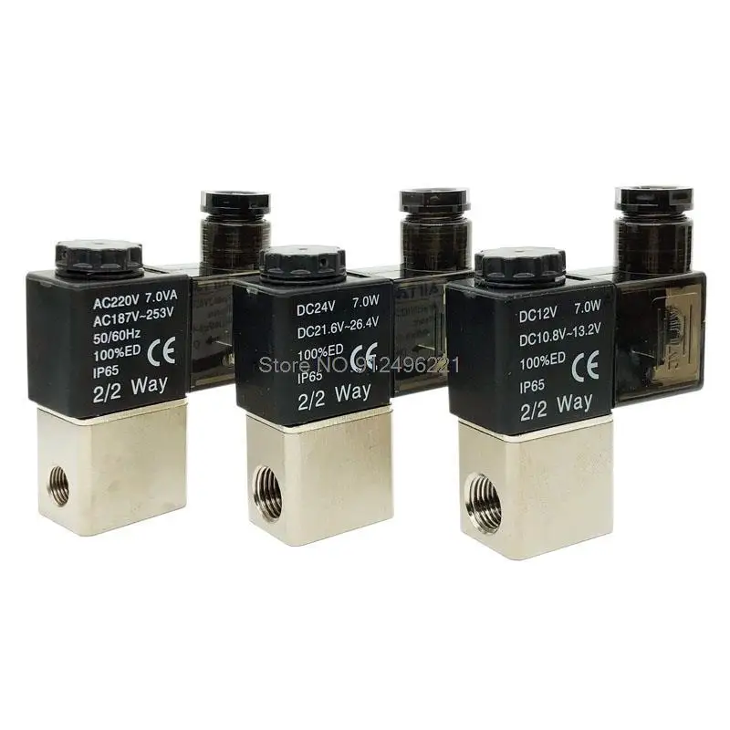 Пневматический Электрический электромагнитный клапан 12 В 24 220 2 положения порта