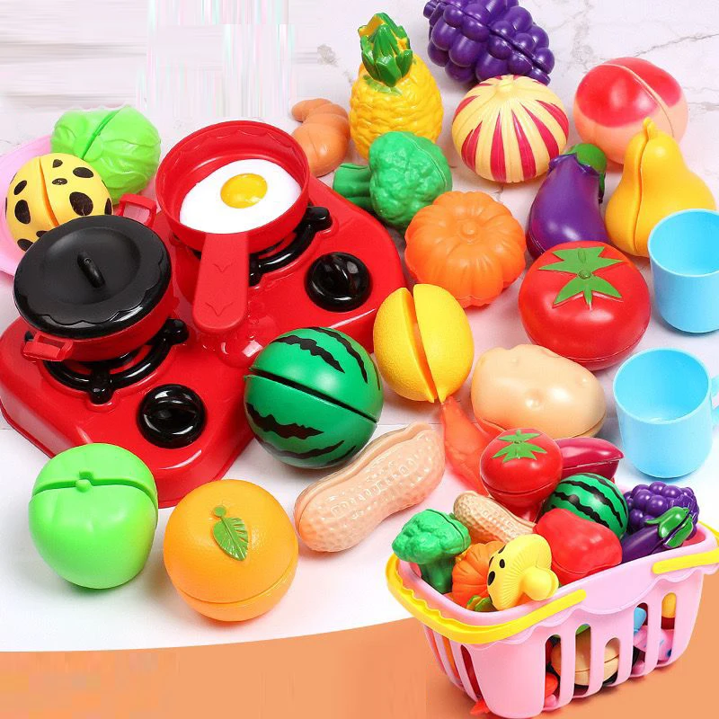 

Креативная детская имитация кухни, Классическая пластиковая игрушка для резки фруктов и овощей, обучающая игрушка Монтессори для детей, подарок