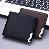 fashion leather wallet quality wallets card holder for men multifunctional casual short fine line wallet wholesale purses