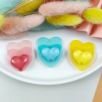 apeur 10pcs gradient hearts resin charms pendants for jewelry making lovers earrings keychain floating diy