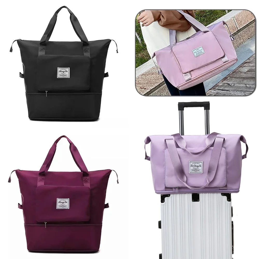 2023 Women Shoulder Travel Bag Luggage Storage Handbags Training Gym Yoga Sport Large Capacity Collapsible Duffle Tote Organizer