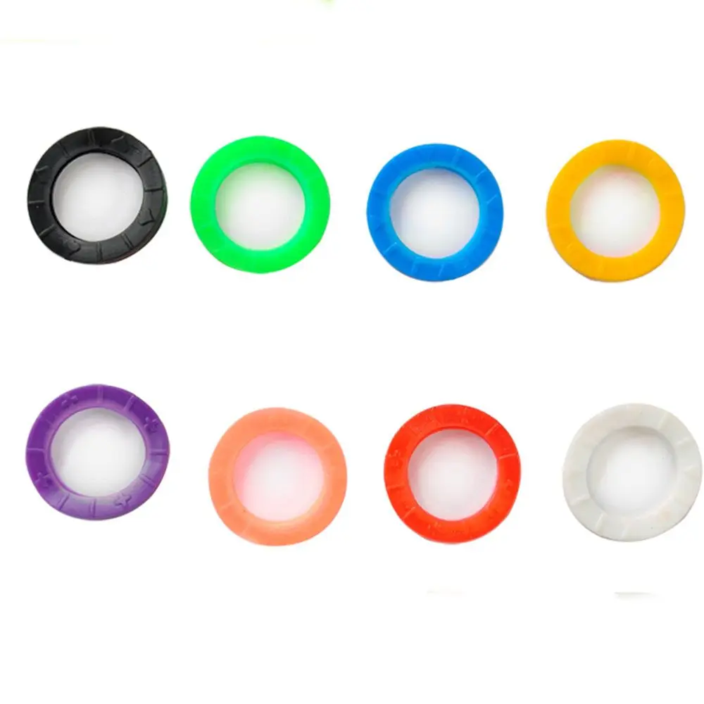 

8pcs Hollow 24mm*4mm Mixed Color 8pcs Round Silicone Keys Cap Key Covers Keyring