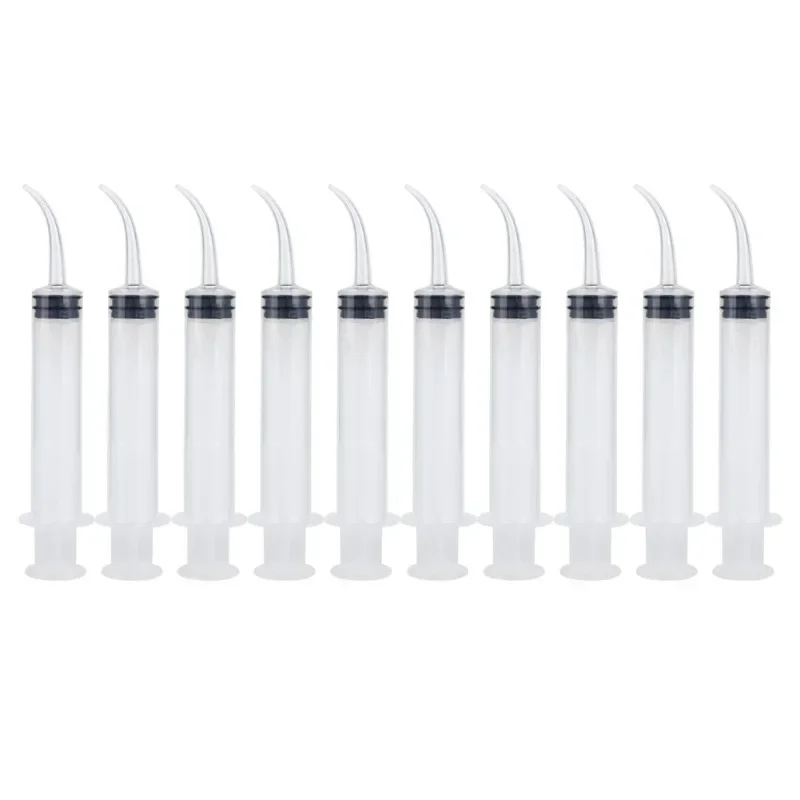 10 шт. одноразовый шприц для ирригации зубов с изогнутым наконечником 12cc инжектор