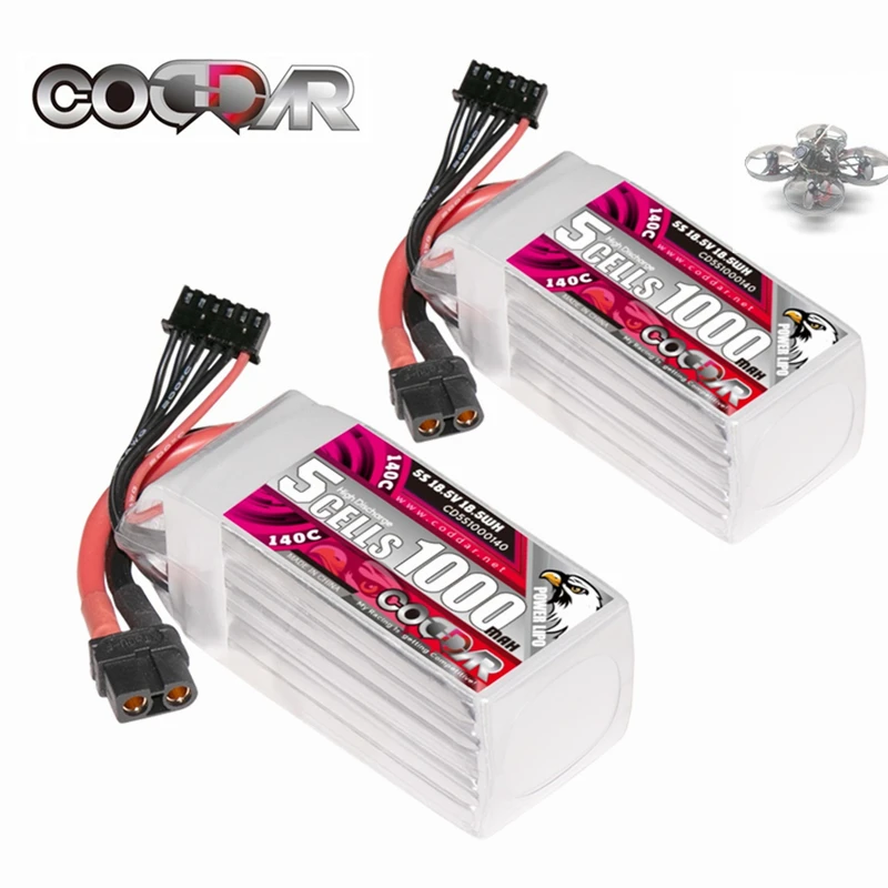 

CODDAR 5S 18.5V 1000mAh Lipo Battery With XT60 Plug For Helicopter Quadcopter FPV Racing Drone RC Racer 140C High Rate Battery