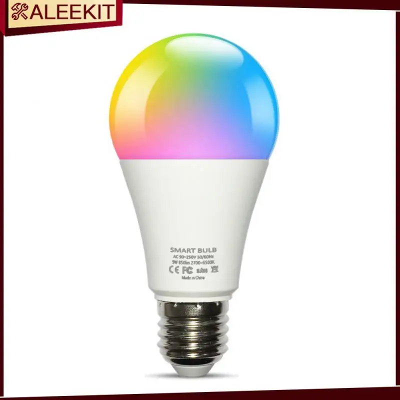 

Умная Светодиодная лампа E27, светильник с регулируемой яркостью, 9 Вт, Wi-Fi, функция «сделай сам»