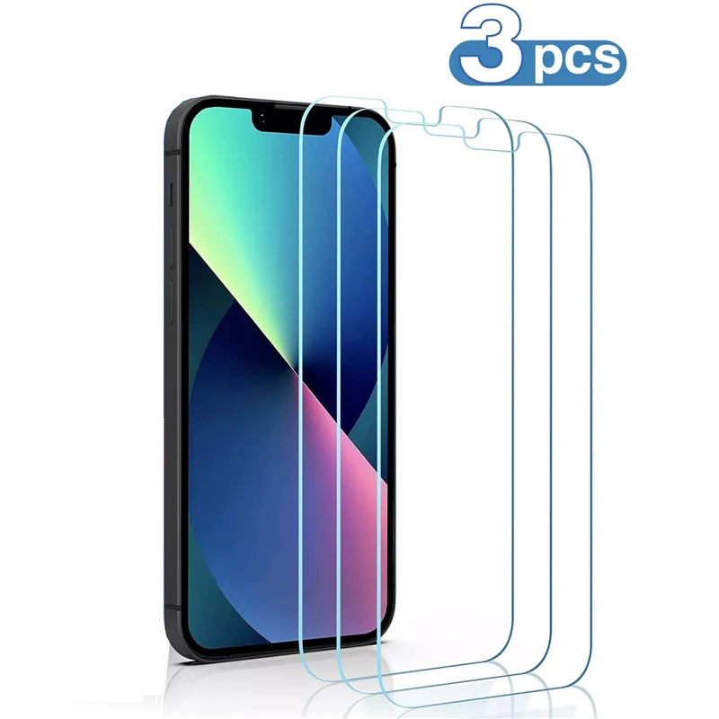 3pcs Protective Glass On The For iPhone 6 6S 7 8 Plus X XR XS Max Screen Protector For iphone 13 12 11 Pro Max  Tempered Glass