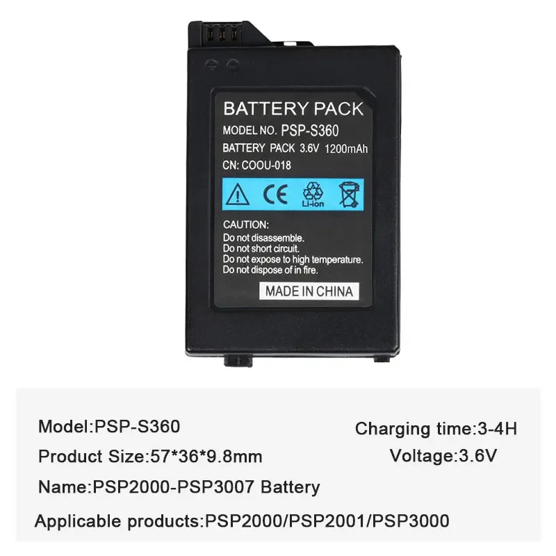 Фото Psp-S110 3,6 В аккумулятор для Sony PSP Psp3000 Psp2000 2000 3000 3001 3004 игровая консоль, замена литиевых аккумуляторов №2