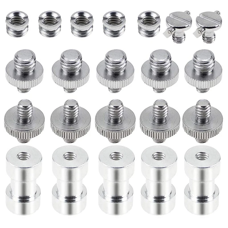 

NEW-22PCS Camera Screw Converter Male Female Tripod Screw Thread Adapter Threaded Screw Converter Adapter Mount Set