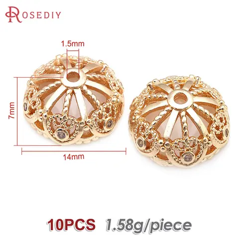 Шапки для бижутерии Rosediy из латуни и циркония