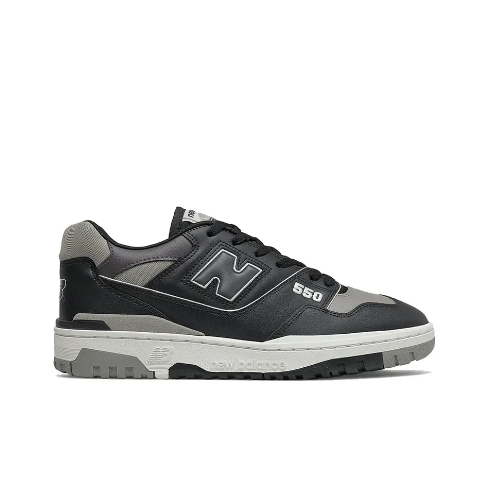 Фото Original New Balance NB 550 Classic Vintage Faux Leather Casual Men's and Women's Running Shoes White Silver BB550SR1 №2
