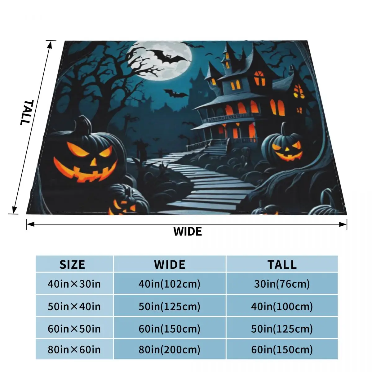Жуткий дом с привидениями в сумерках. Ультрамягкое одеяло из микрофлиса.