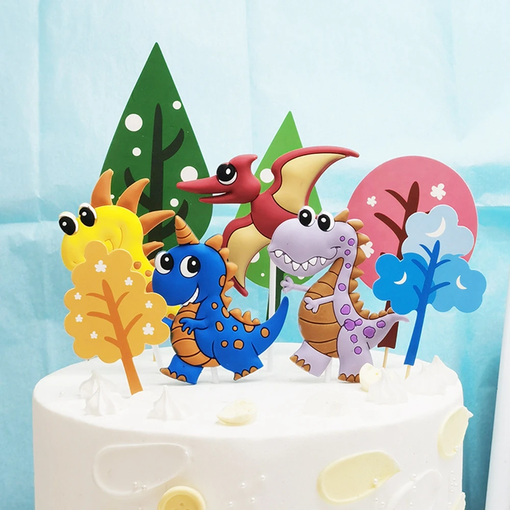 Jungle Safari Kids Happy Birthday Party Cake Decor Jurassic World Cupcake Decor Baby Shower Boys
