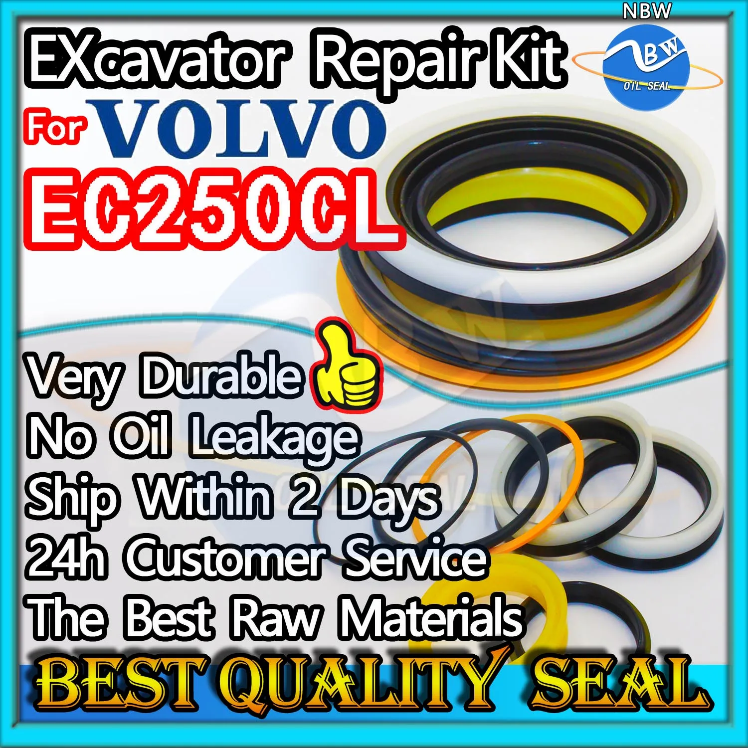 

For VOLVO EC250CL High Quality Oil Seal Kit Excavator Repair Rebuild Parts MOTOR Piston Rod Shaft Replacement Dust Bushing Blade