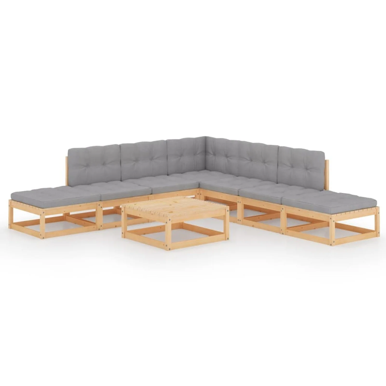 

8 Piece Garden Lounge Set with Cushions Solid Pinewood