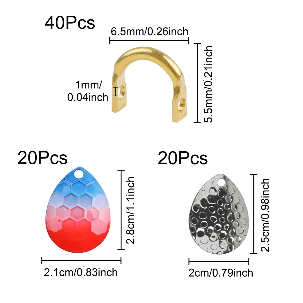 80 шт. набор лезвий для спиннера рыболовных приманок лезвия Colorado легко