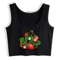 strawberry bush emo grunge y2k aesthetic crop top female fashion sexy top