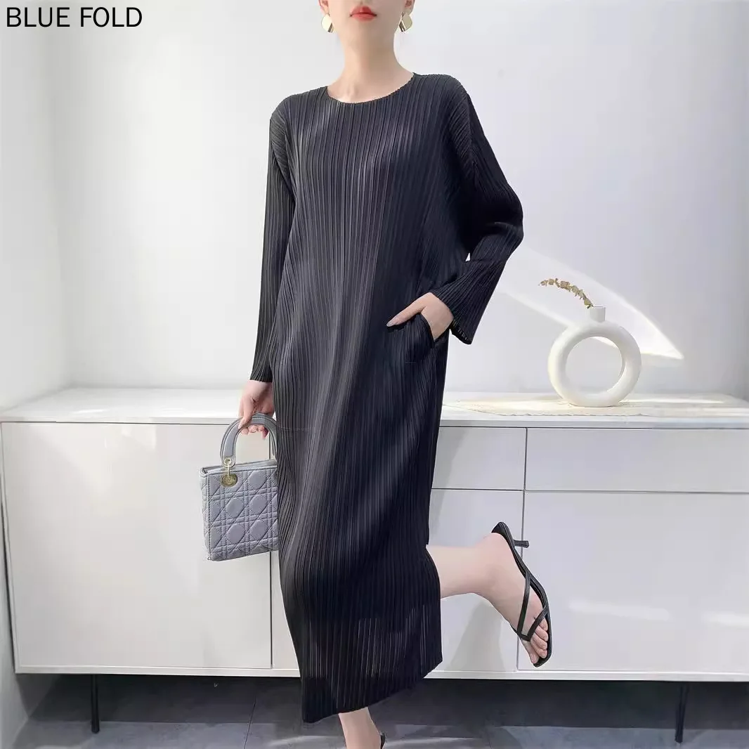 Женское свободное плиссированное платье миди MIYAKE повседневное элегантное