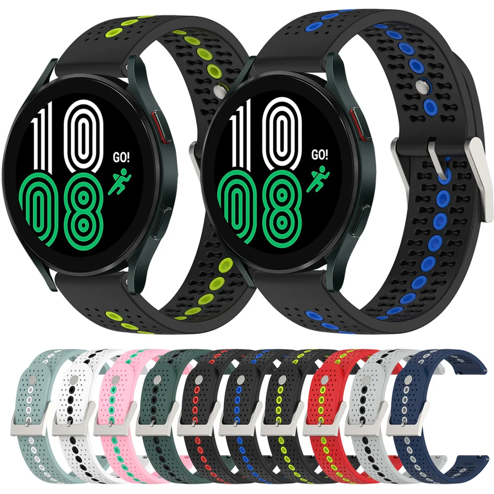 

Ремешок силиконовый спортивный для Samsung Galaxy Watch 4 Classic 46/42 мм, браслет для Active2 44 мм 40 мм 20 мм 22 мм, аксессуары для наручных часов