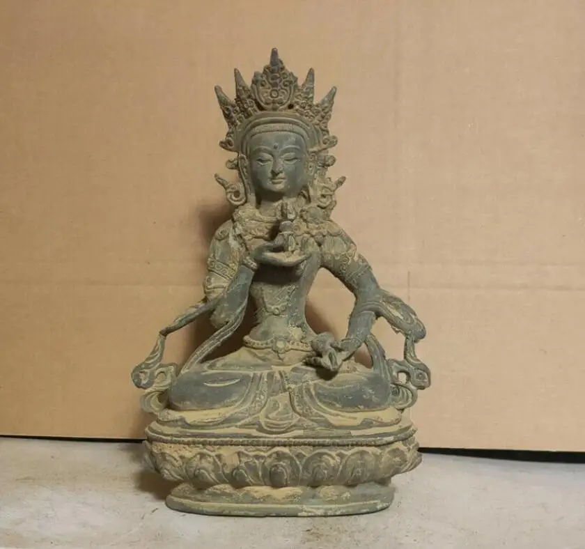 

Тибетская старинная грязевая Бронзовая статуя Сакьямуни ваджрасаттвы, терракота