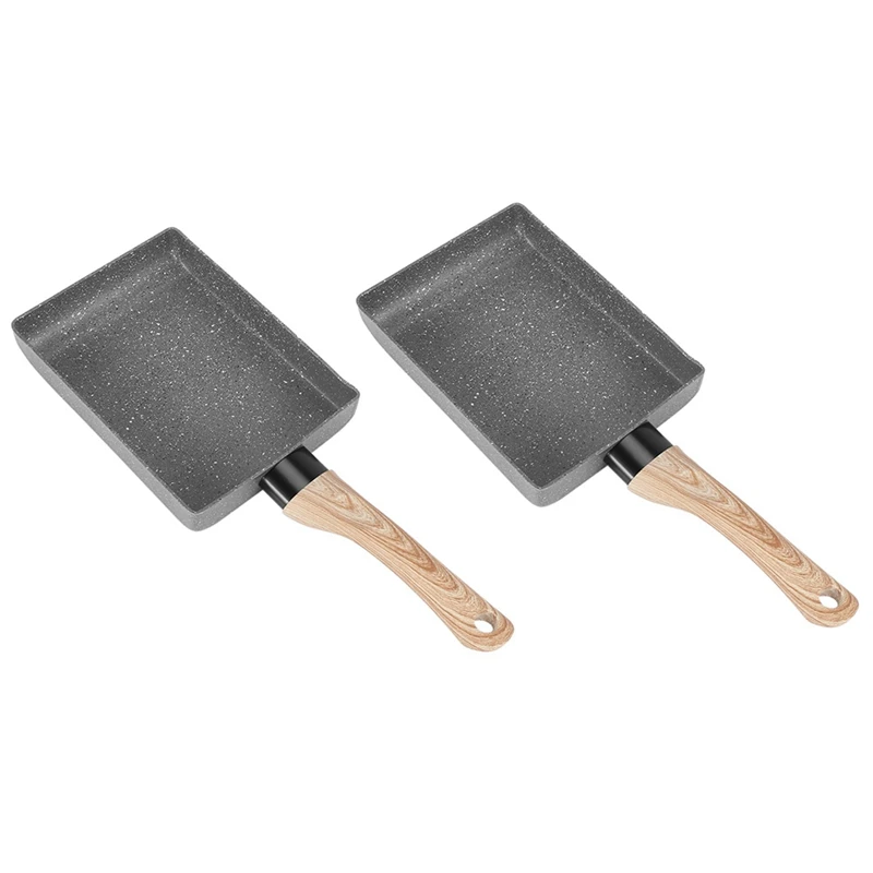 

Новая сковорода для жарки 2X Tamagoyaki омлет черная антипригарная сковорода для яиц кухонный горшок для блинов только для газовой плиты-серый