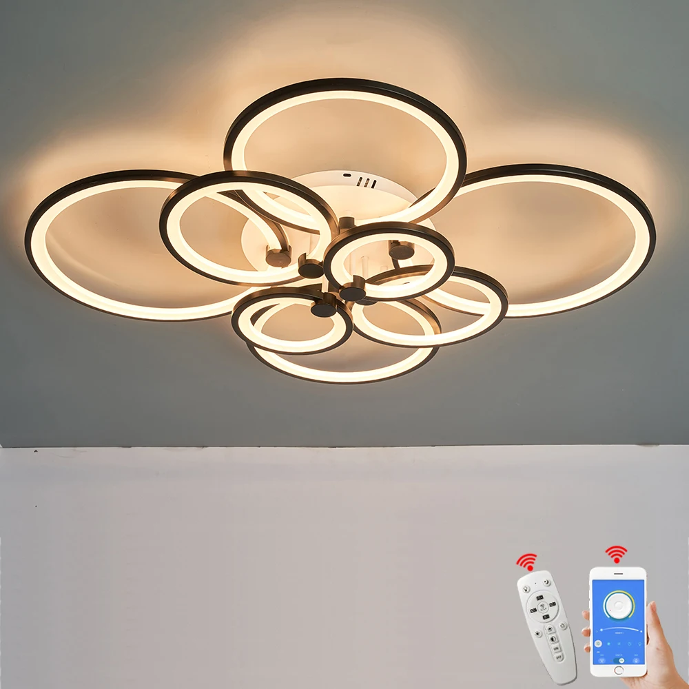 Купи Modern Led Ceiling Lights White/Black led Ceiling light Indoor lighting bedroom Living room decoration led Ceiling Lamp Fixtures за 3,600 рублей в магазине AliExpress