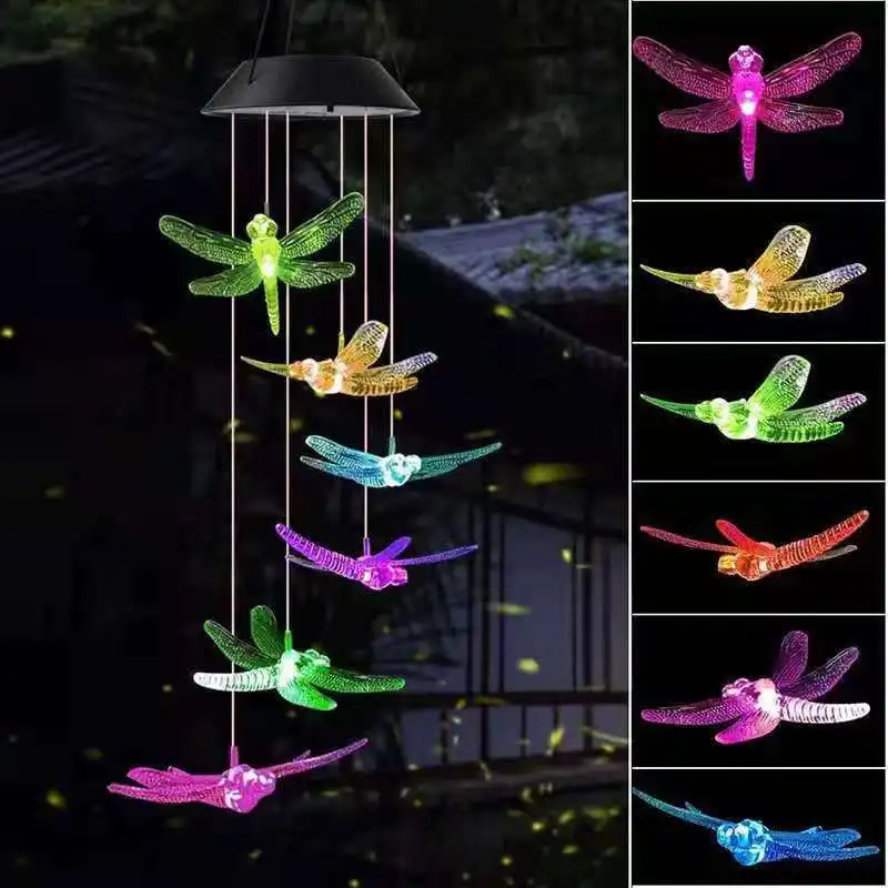 

Solar hummingbird colorful Fengling light LED Christmas butterfly lights landscape garden