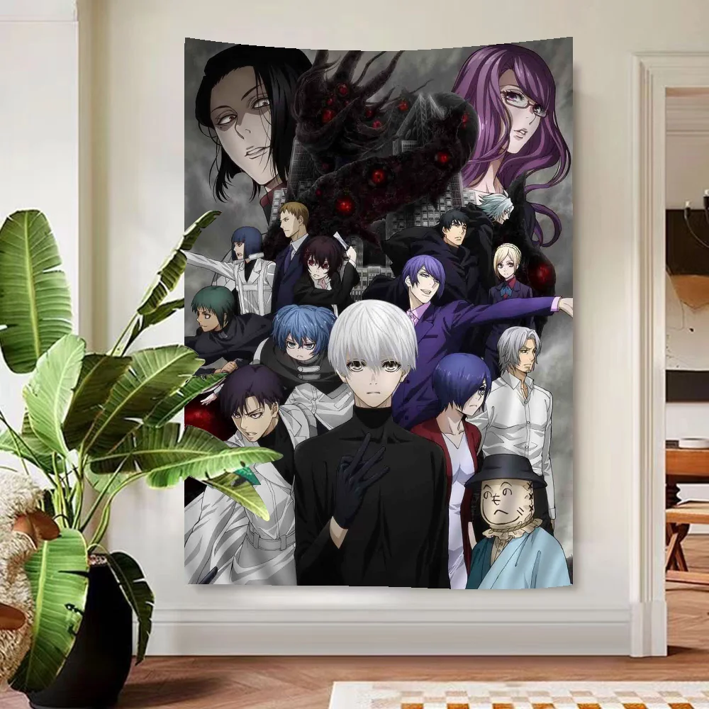 Японское аниме T-tokyo G-Ghoul мультфильм гобелен хиппи цветок настенные ковры Декор в