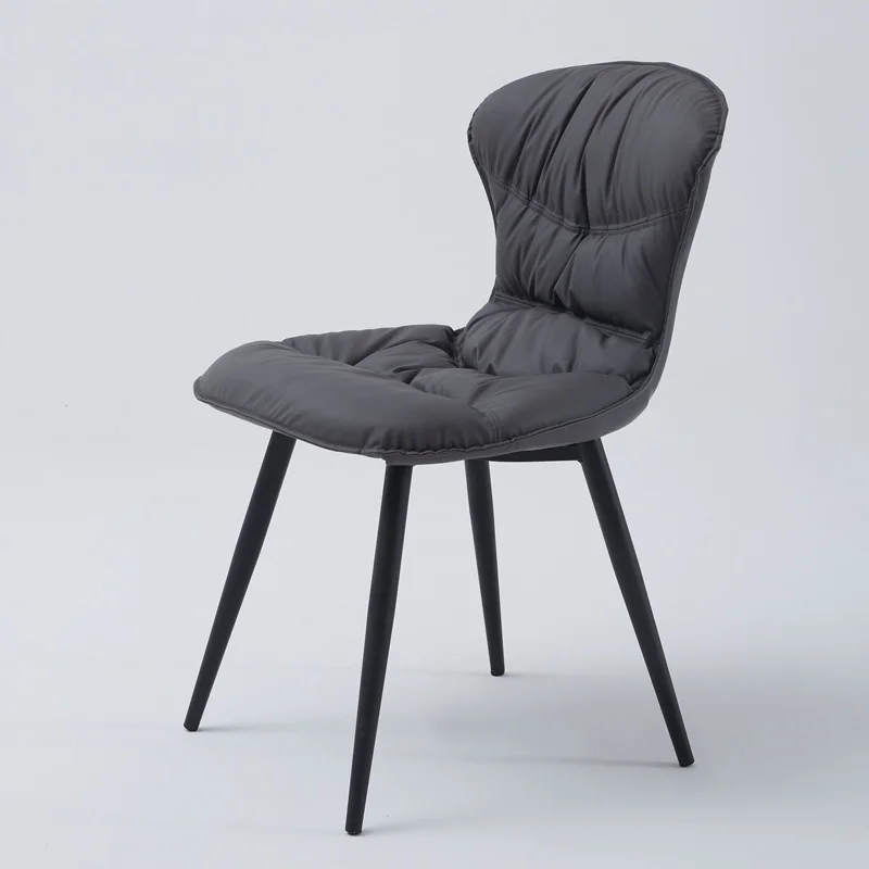 

Simple Modern Ergonomic Dining Chair Soft Nordic Comfortable Waiting Metal Dining Chair Leather Sillas De Comedor Home Furniture