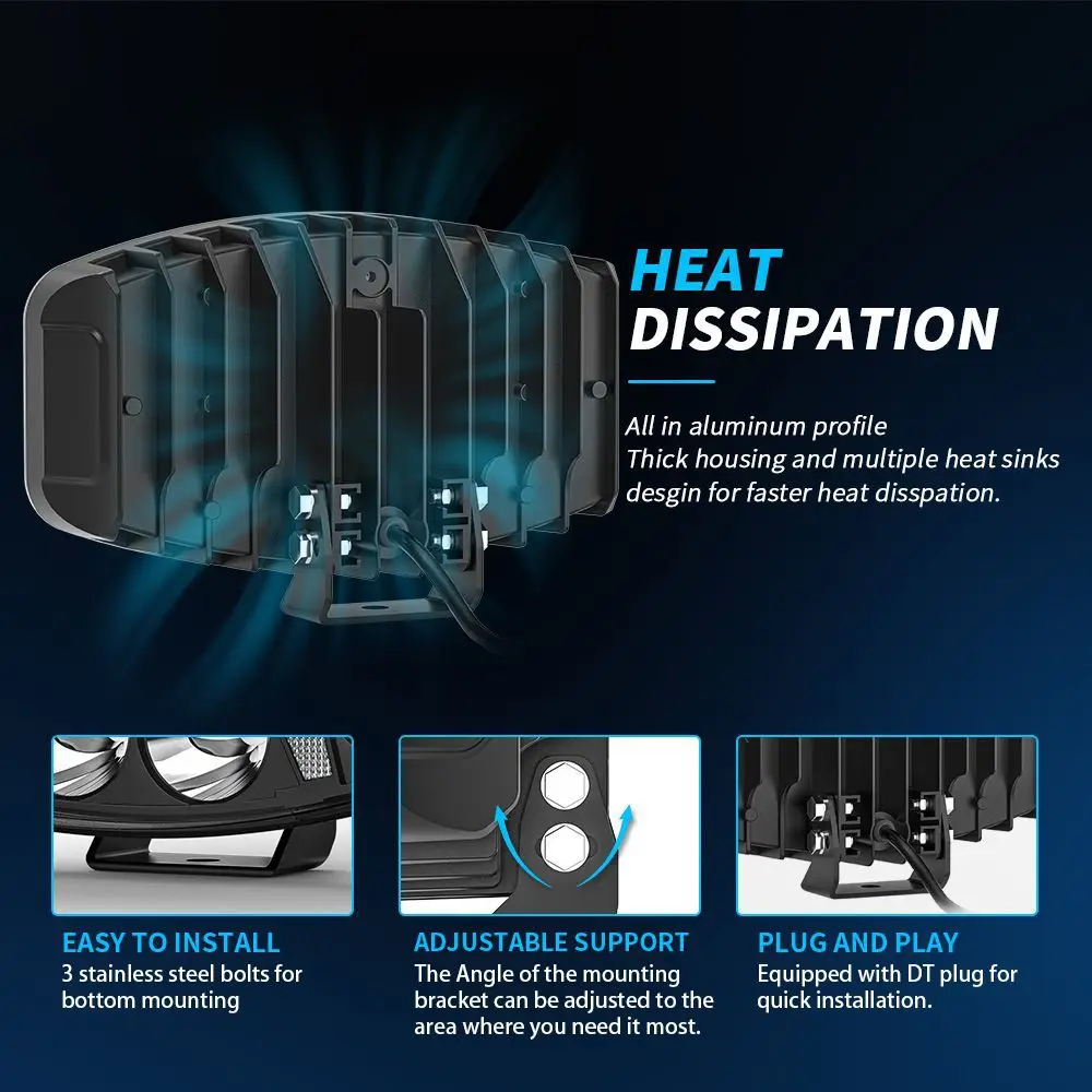 Противотуманные фары 10 дюймов 70 Вт 12 В для дальнего света лампы грузовика прицепа