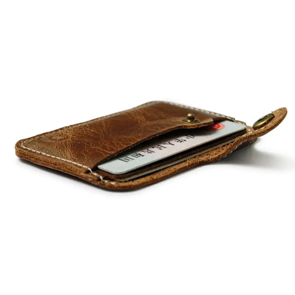 Retro Leather Card Wallet Men Business Bank Card Holder Thin Credit Card Case Convenient Small Cards Pack Cash Pocket