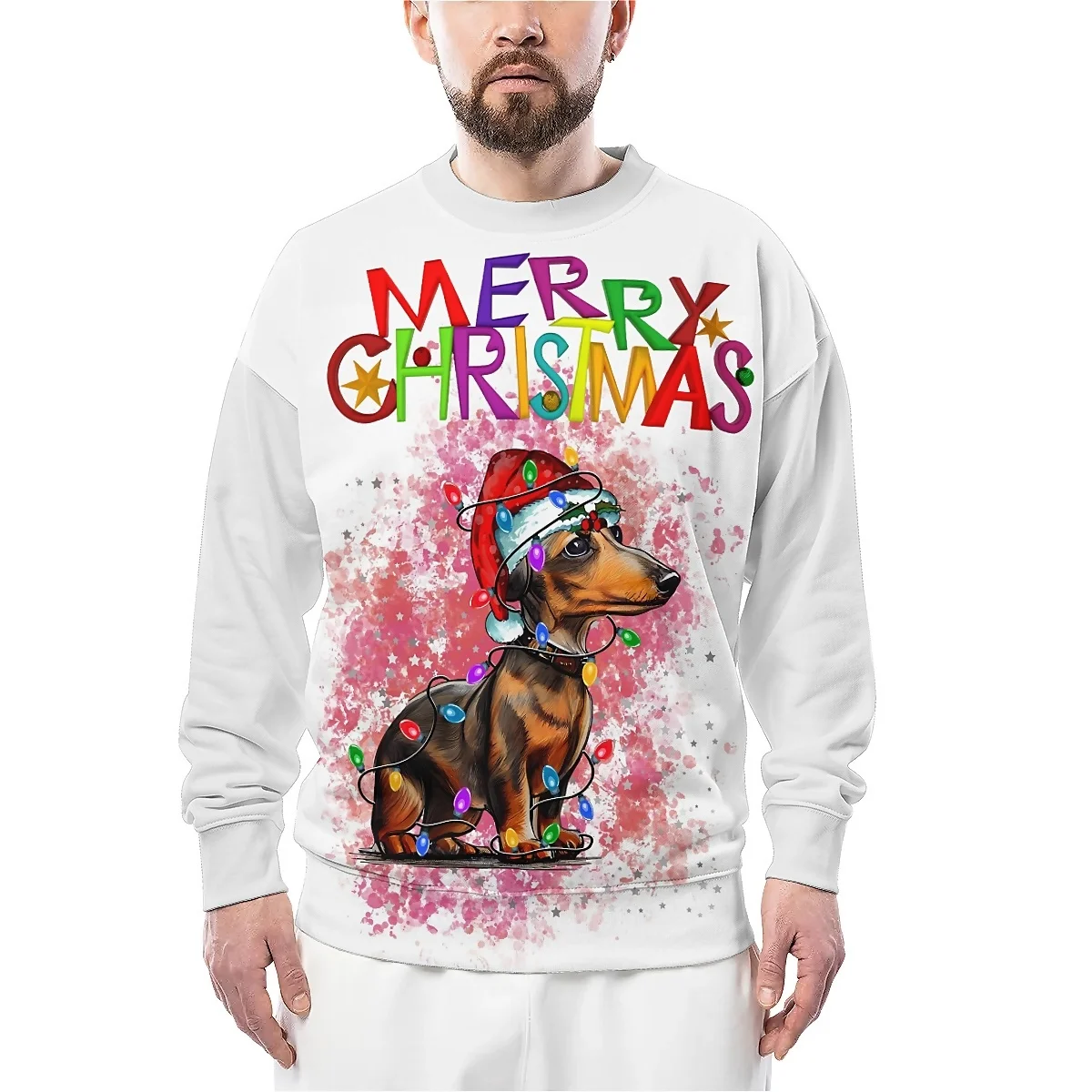 Рождественский свитшот в современном ретро-стиле liaseo с 3D принтом длинным рукавом