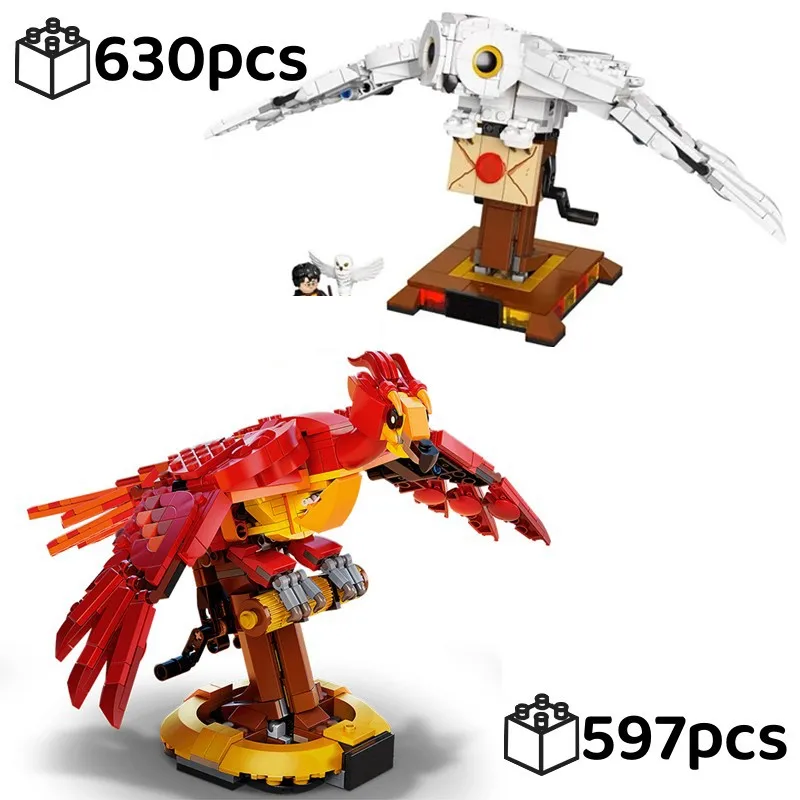 

Magic Movie Hedwiged Owl Phoenix Fawkesed Divine Beast 75979 Building Blocks Bricks 76394 Animal Model Assembled Toy Kid Gift