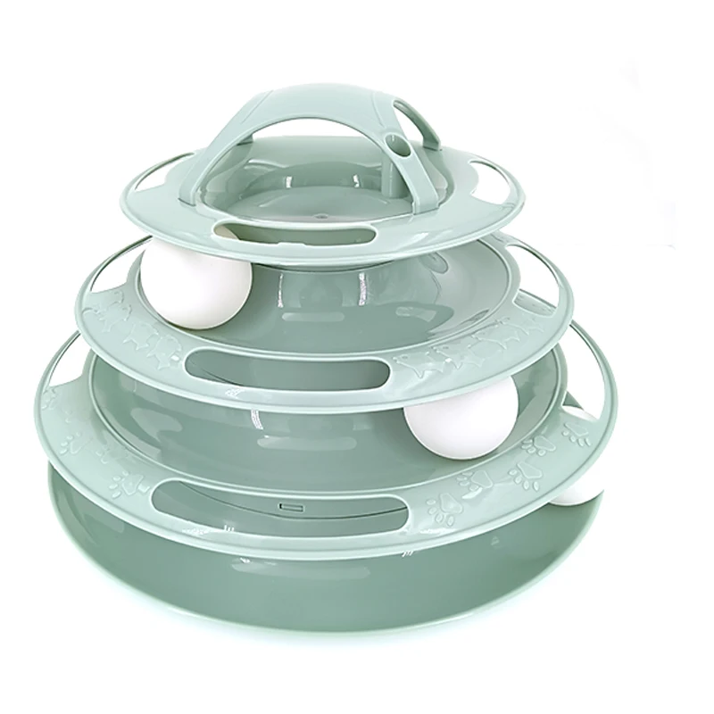 

3/4 Levels Cats Toy Tower Tracks Cat Toys Interactive Cat Intelligence Training Amusement Plate Tower Pet Products Cat Tunnel