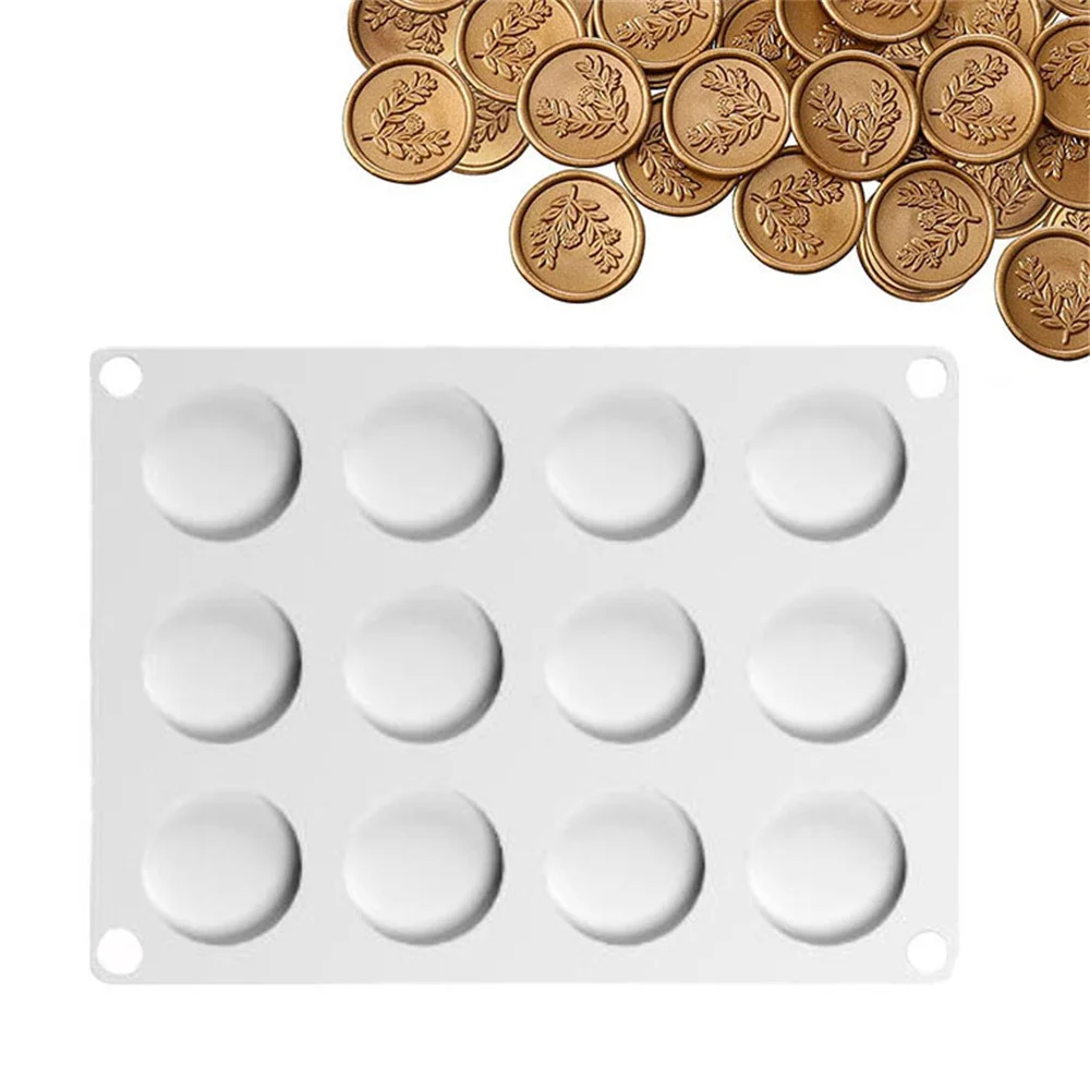 

12 Cavity Wax Stamp Silicone Mold Mat Wax Seal Stamp Making Pad DIY Resin Crafts Mold for Scrapbook Gift Package Invitation Card