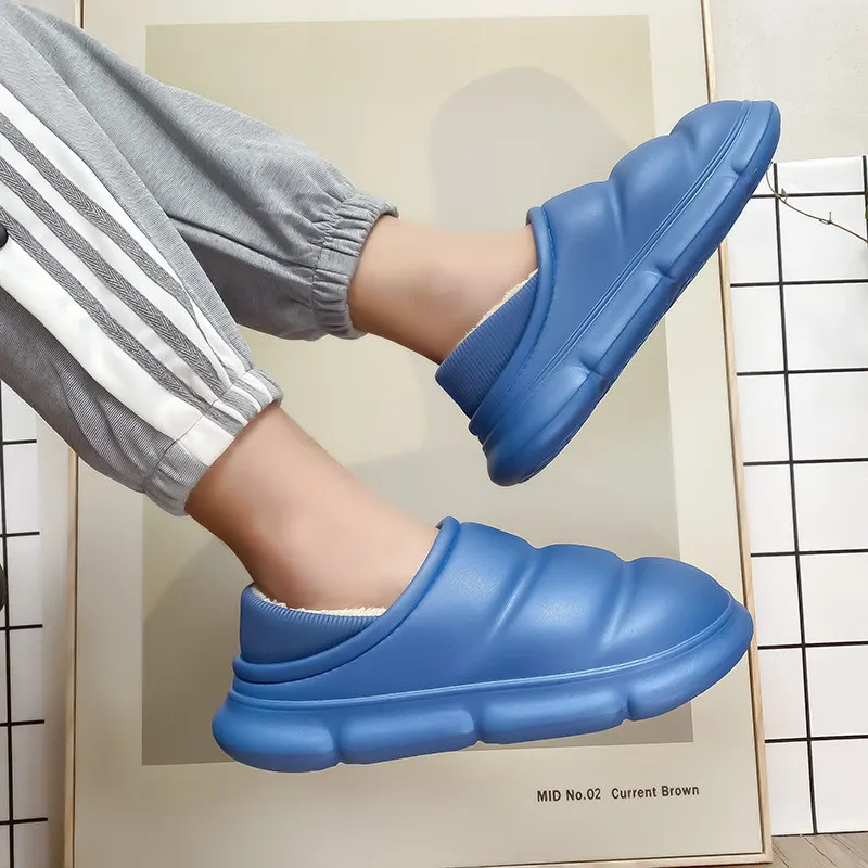 Winter Slippers Men Shoes Plush Home Slippers for Men Warm Couple Bread Shoes Comfortable Indoors Anti-slip Slipper Male Shoes