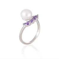 meibapj natural freshwater pearl opening ring real 925 sterling silver fine wedding jewelry for women