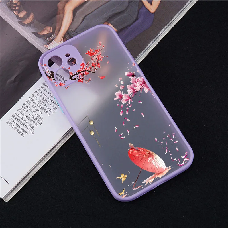 Прозрачный чехол для телефона в китайском стиле с цветами iPhone 11 12 13 XS Pro MAX Mini X XR SE20
