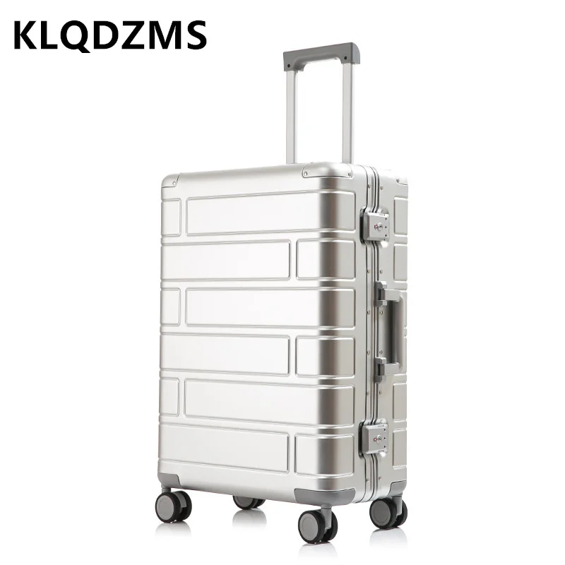 KLQDZMS Men's New Full Aluminum Magnesium Alloy Trolley Suitcase 20 