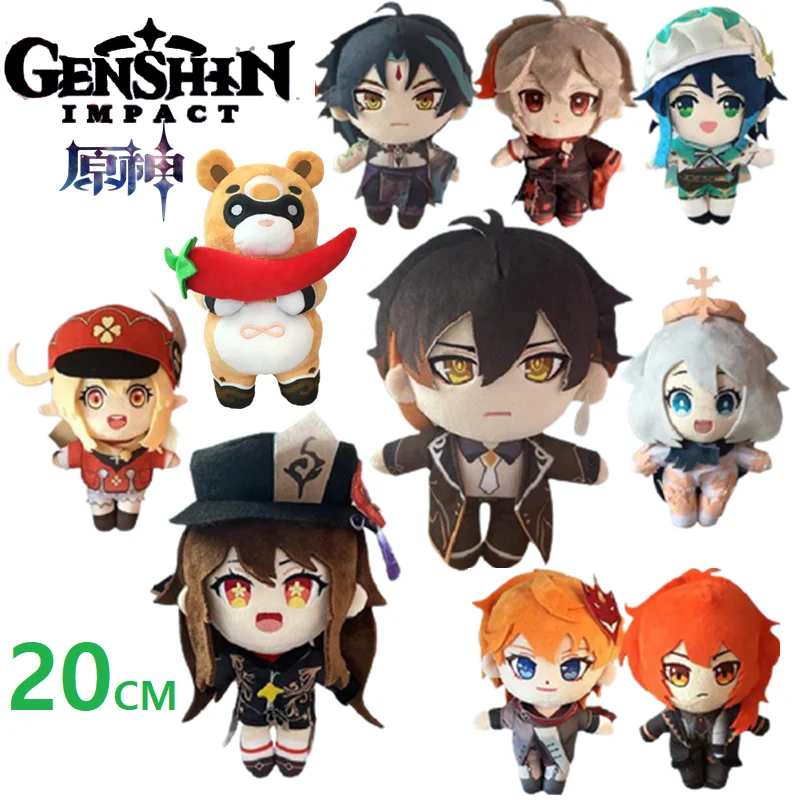 

NEW Game Genshin Impact 20CM Kelly Arataki Itto Hu Tao XIAO Zhongli Morax Tartaglia Barbatos Vebti Diluc Plush Doll Toys Gift