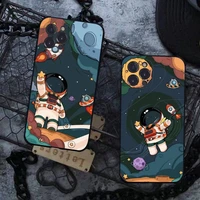 star astronaut cute phone case for iphone 13 pro max 14 11 12 mini x xs xr 6 7 8 plus se 2020 soft tpu cover