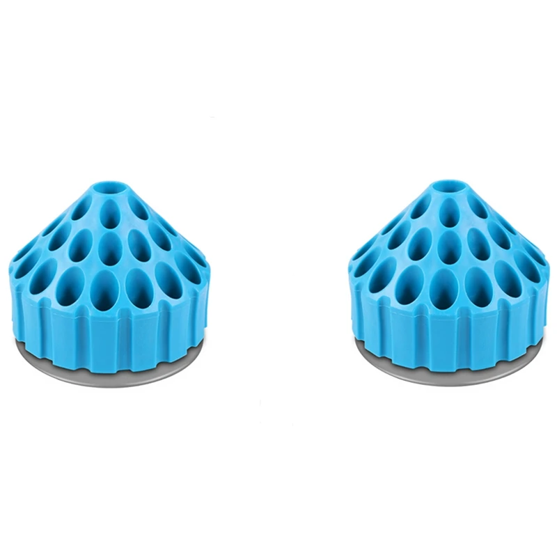 

2Pcs Fixed Seat Box 35 Hole 360 Degree Rotating Storage Box Nail Art Frosted Drill Bit Storage Box