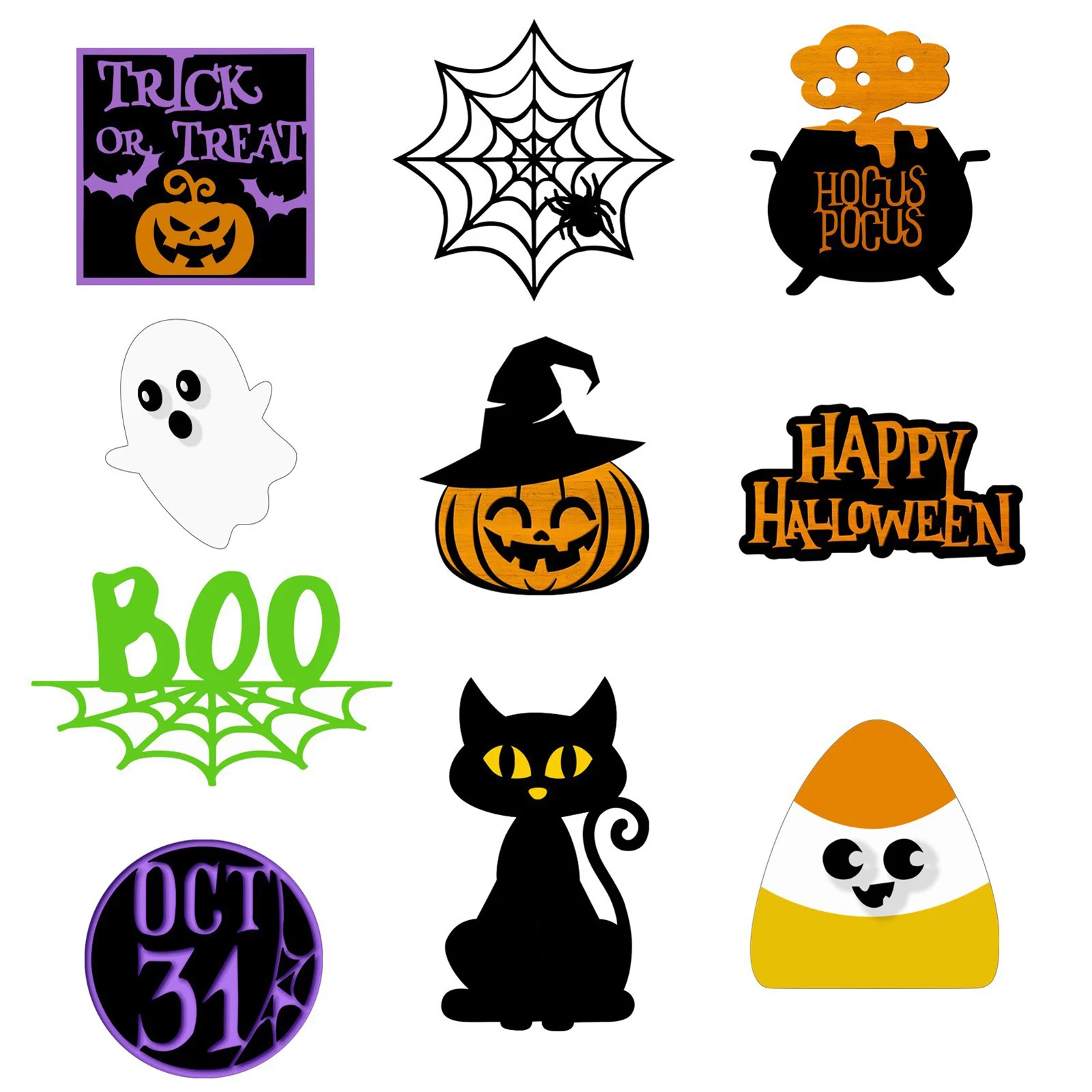 

Декоративный поднос в несколько рядов на Хэллоуин, креативный деревянный декор на Хэллоуин для дома, офиса, настольные украшения