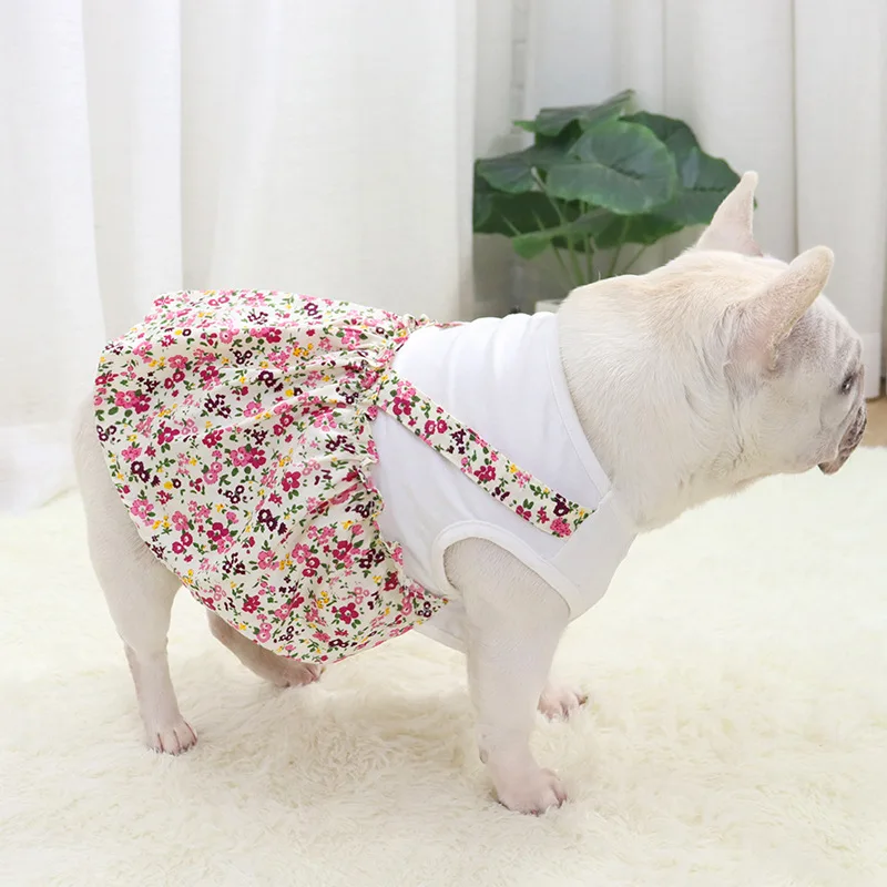 

French Fighting Clothes Thin French Fighting Skirt Pug Dog Bulldog Fat Dog Dress Dog Pet Hawaii Pet Clothes Dog Dress