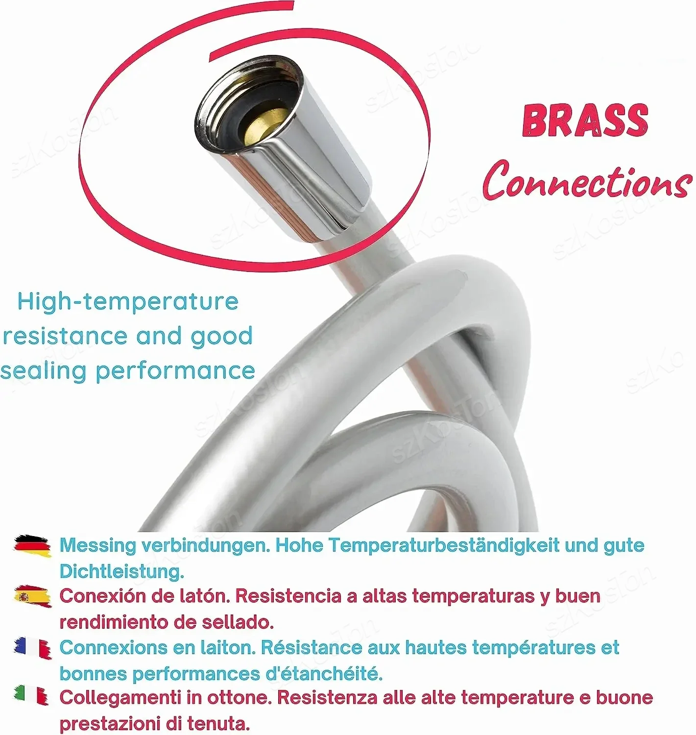 1/1 5/2 м ПВХ серебристый гладкий душевой шланг высокого давления для ванной