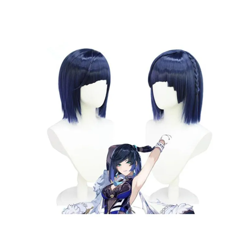 

Yelan Wig Cos Night Gradient Color Wig Anime Character Game Cosplay Role-playing Wig Heat-resistant Synthetic Hair Halloween Gif