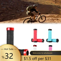 1 pair of bicycle handlebar grips double lock on handlebar grip mountain mtb folding handlebar puevaaluminum alloy