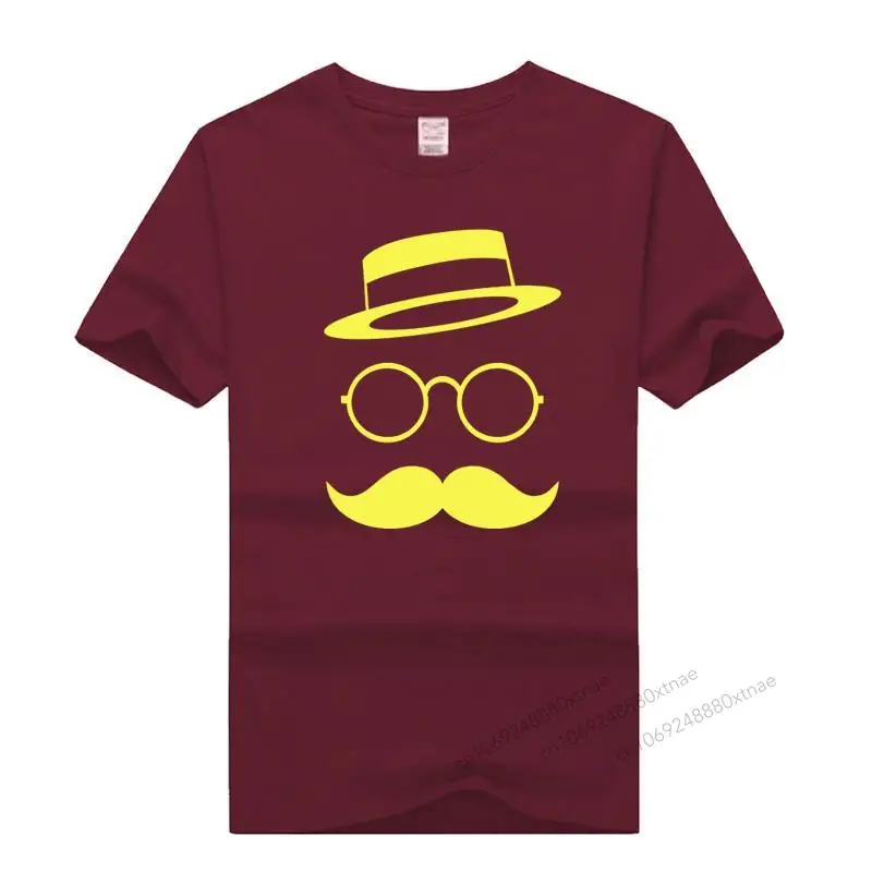 

Summer Retro Minimal With Moustache Glasses For Fashion Men T Shirt Short Sleeve Cotton Casual Fashion Men's T-shirts Plus Size